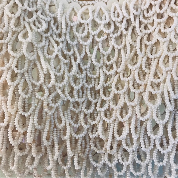 Vintage Sequin and Pearl Handbag with Gold Handle - Picture 3 of 11